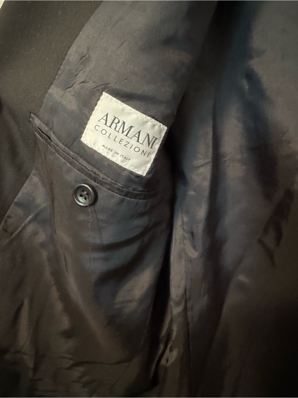 Armani Collezioni Black Lined Blazer Interior with Label